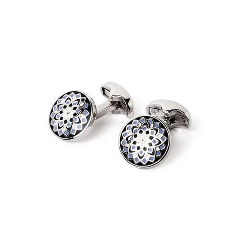 M.J. Bale Marrakesh Silver Blue Cufflink image number 0